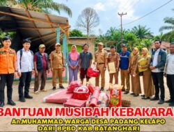 Dinsos dan BPBD Batanghari Salurkan Bantuan untuk Korban Kebakaran di Desa Padang Kelapo