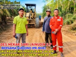 Kades Mekar Sari Jainudin S.P Bersama Sudiono (Pk Nok) Tinjau Pekerjaan Rehab Jalan Akses Masyarakat